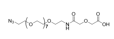 Ácido 14-azido-5-oxo-3,9,12-trioxa-6-azatetradecanoico Masa exacta: 290,12